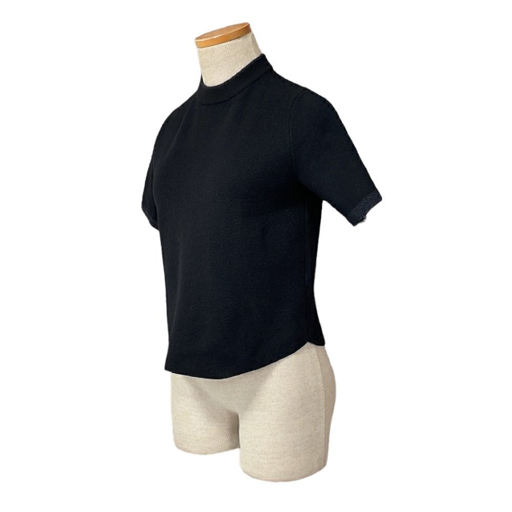 Zara Knit Short Sleeve Sweater Crew Neck Short Black Size Small S - Picture 3 of 16